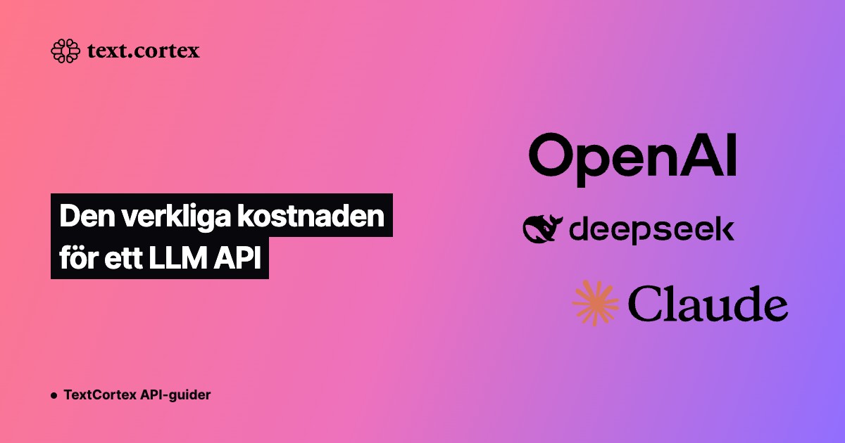 Den verkliga kostnaden för ett LLM API
