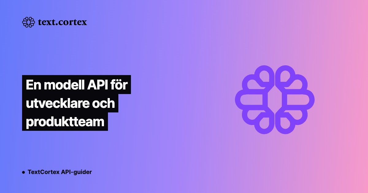 En modell API för utvecklare och produktteam