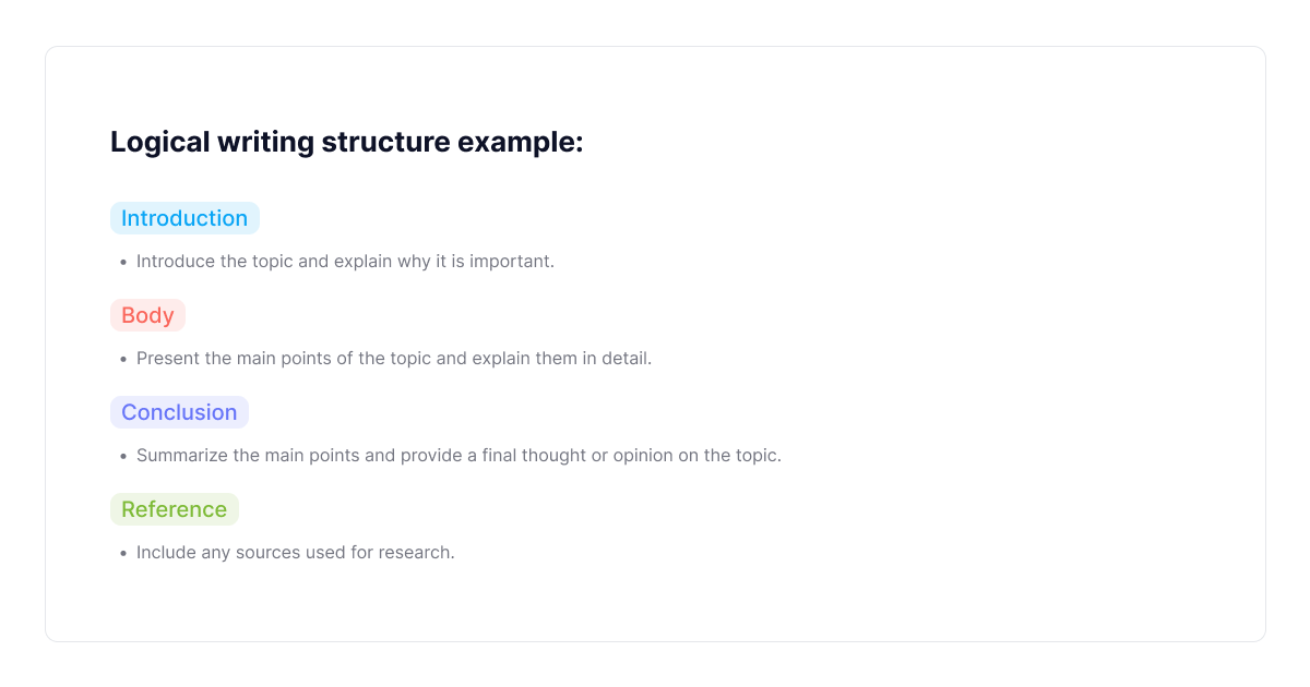 Exemple de structure d'écriture logique