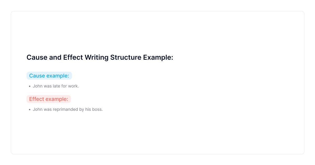 structure d'écriture de cause à effet