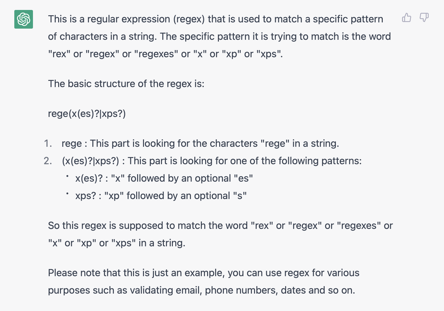 regex con chatgpt