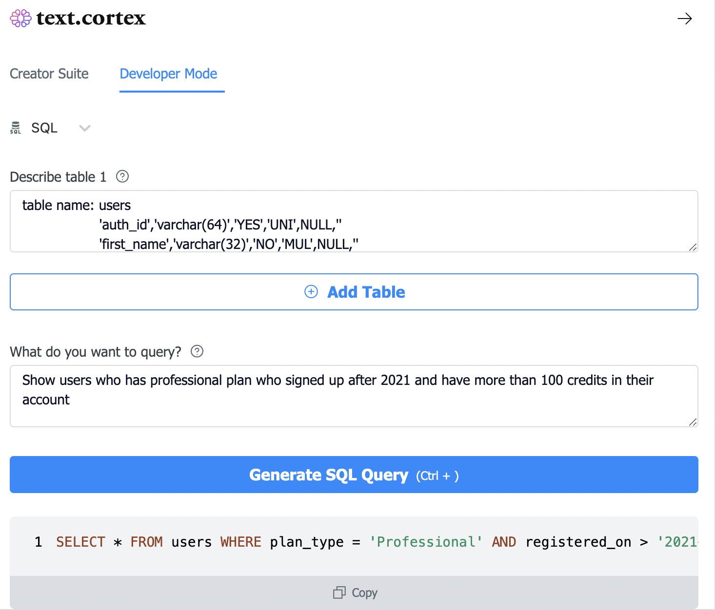 SQL-frågekonstruktör