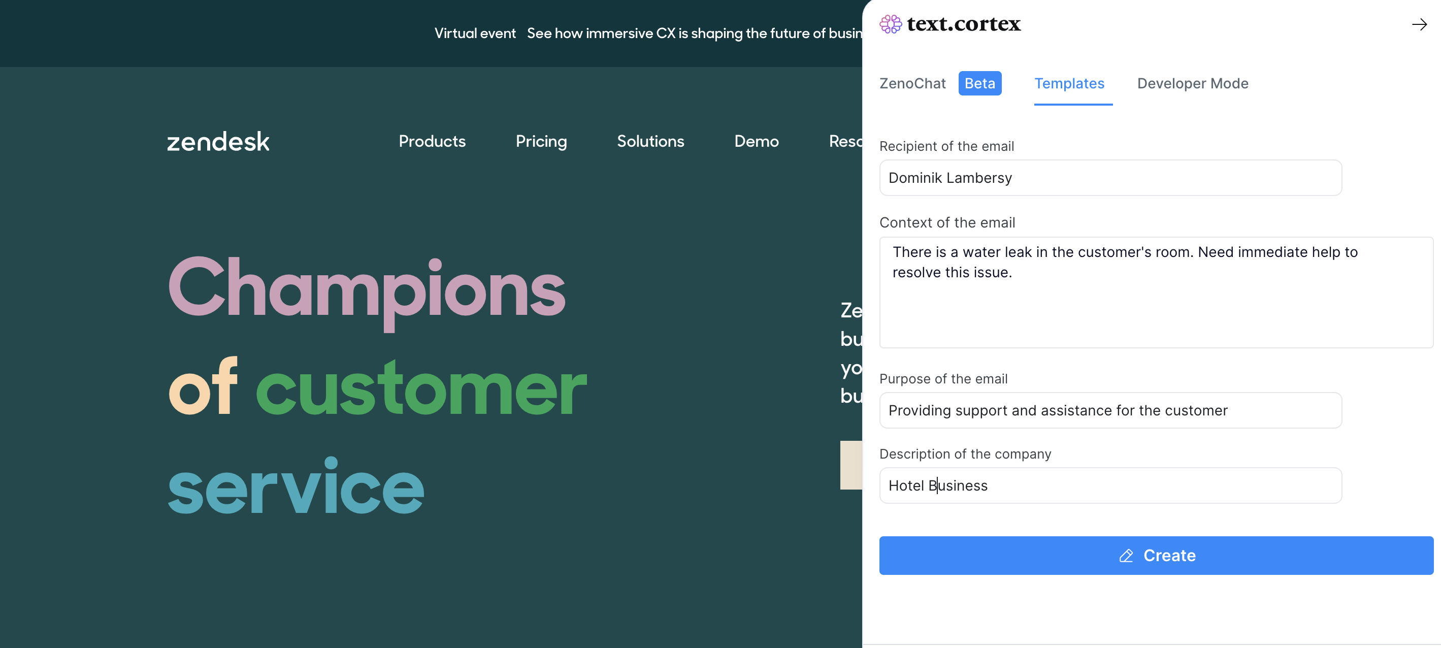 ai integration for zendesk