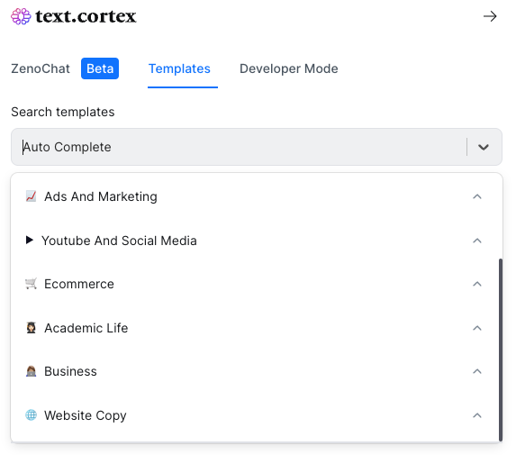 ai writing templates