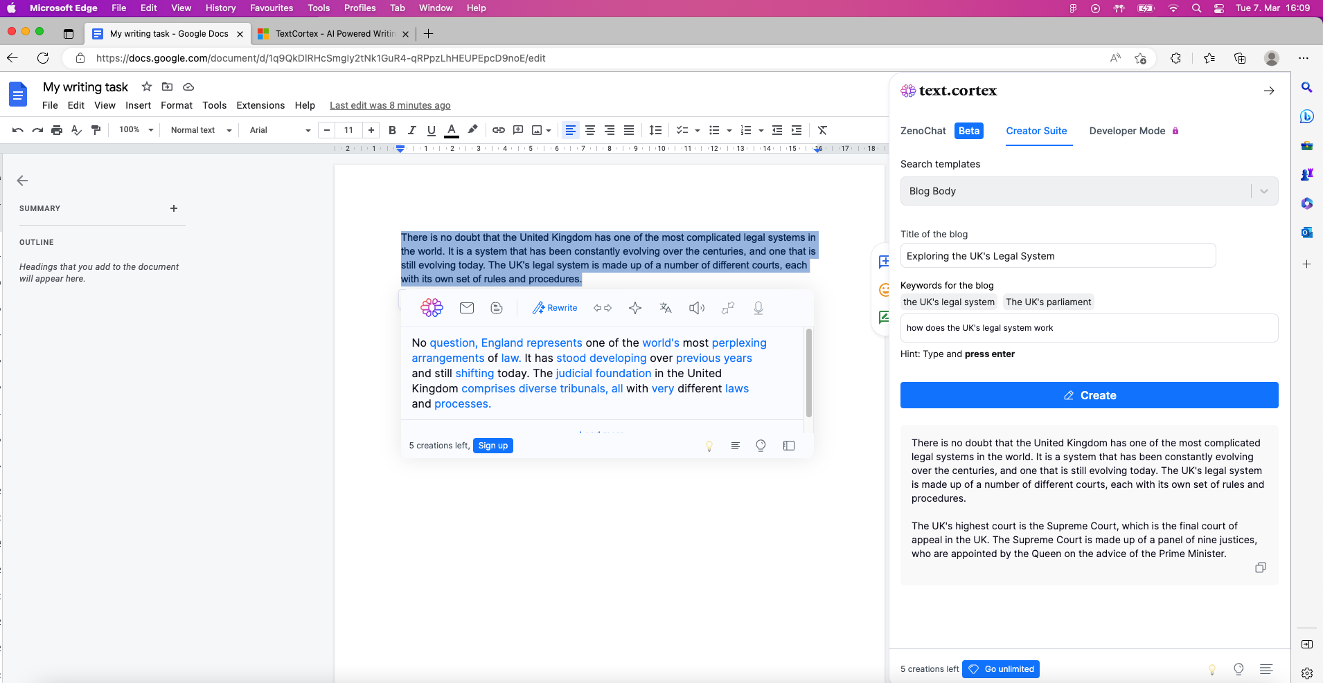 Integração Microsoft Edge