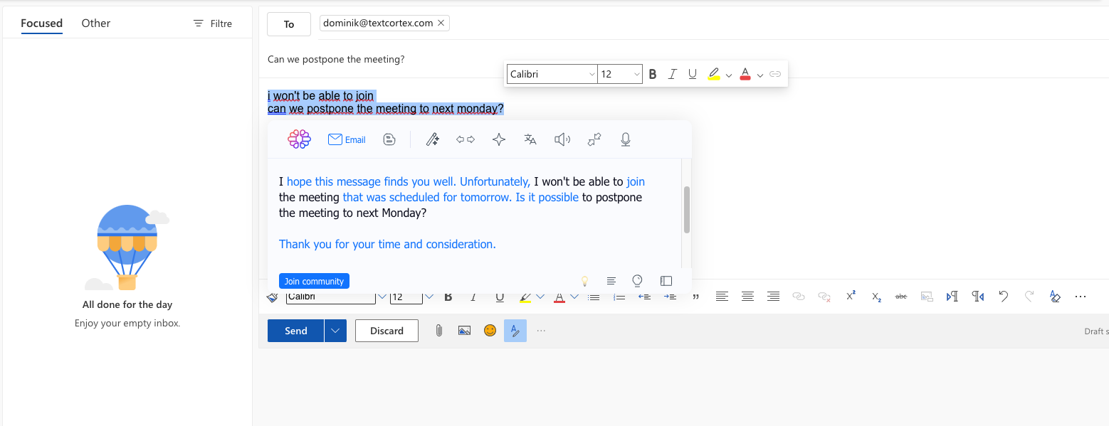 Microsoft Outlook Integration