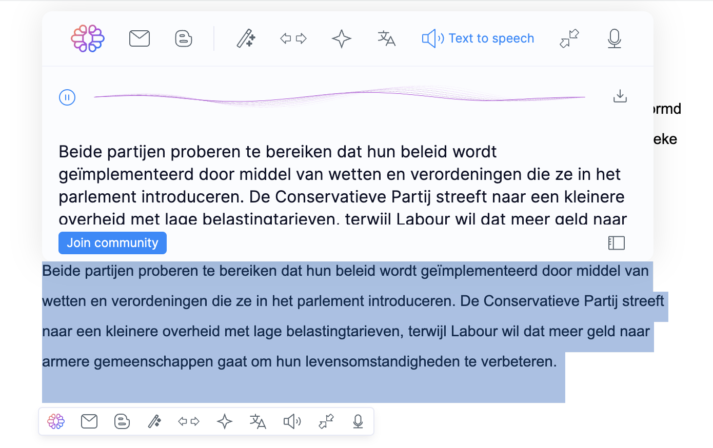 quillbot olandese text to speech