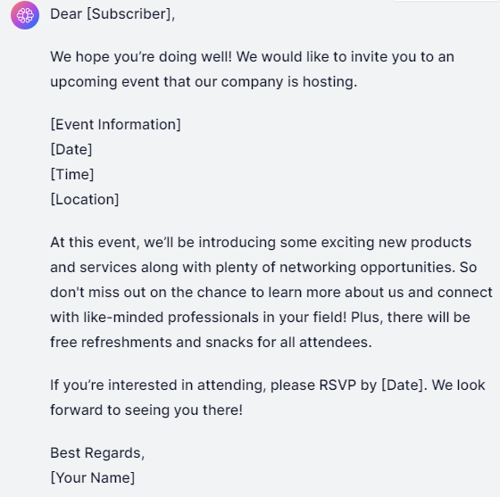 chat gpt prompts para email marketing