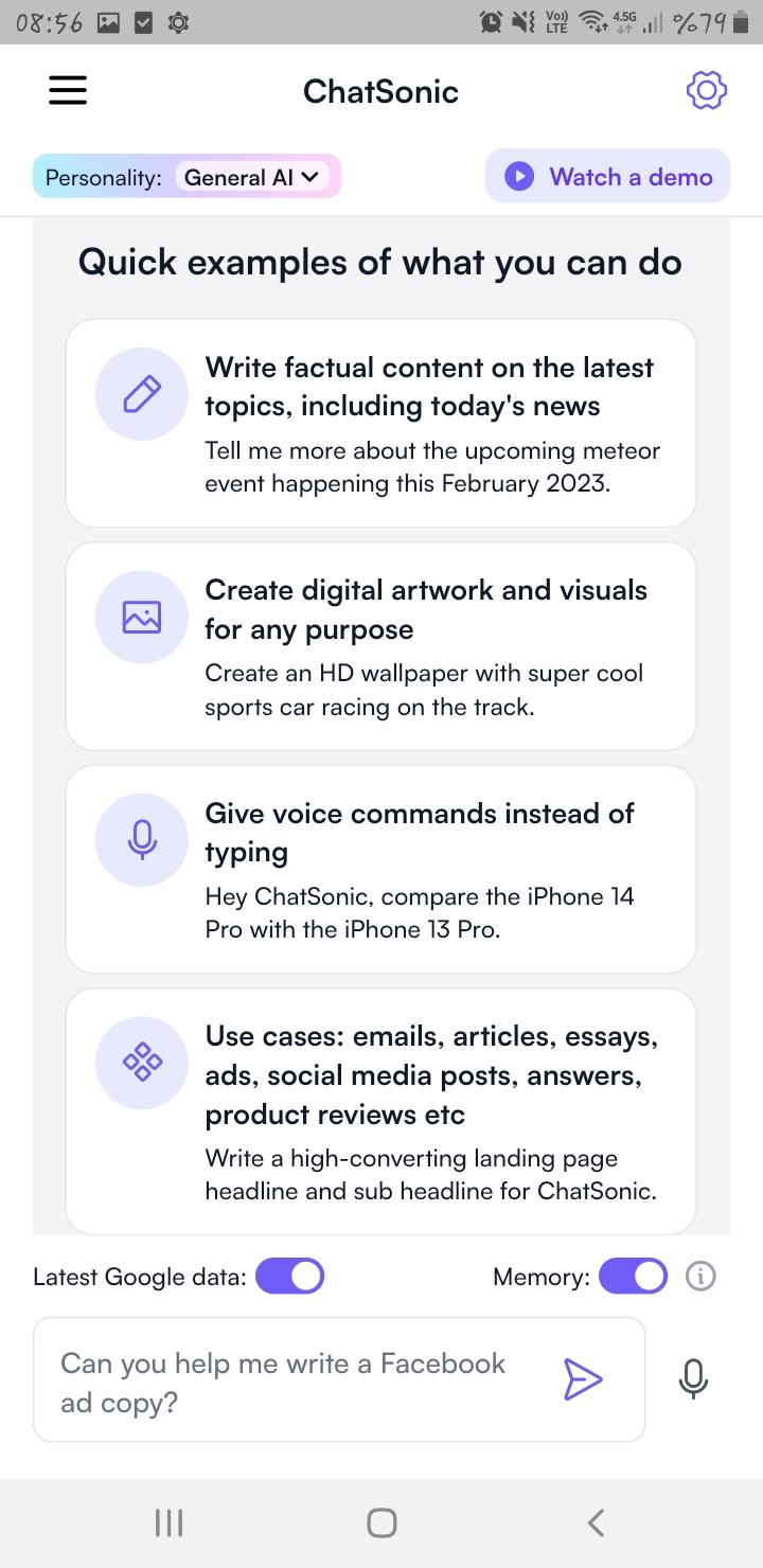 chatsonic mobiele app