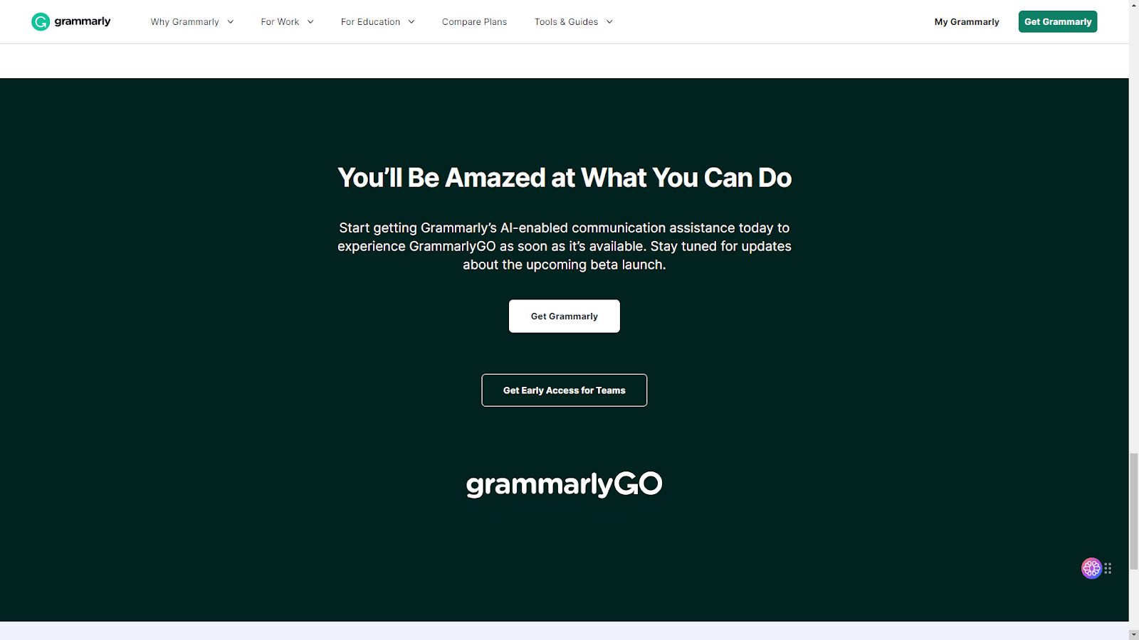 grammarly go pricing