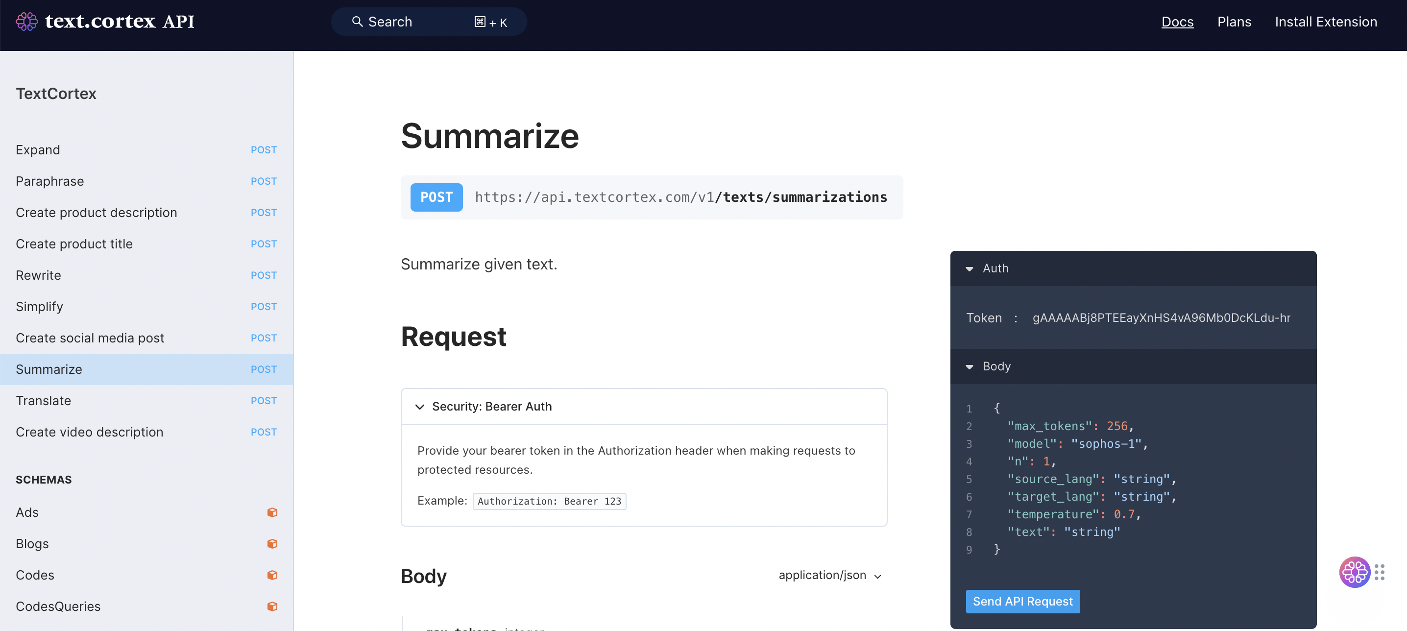 NLP API per la sintesi del testo