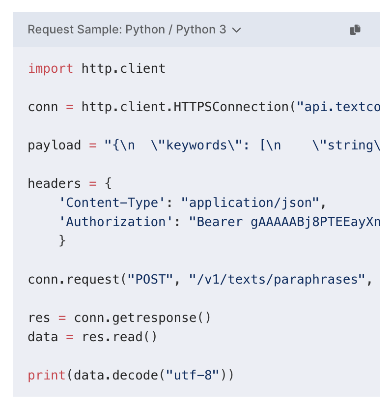 textcortex NLP API