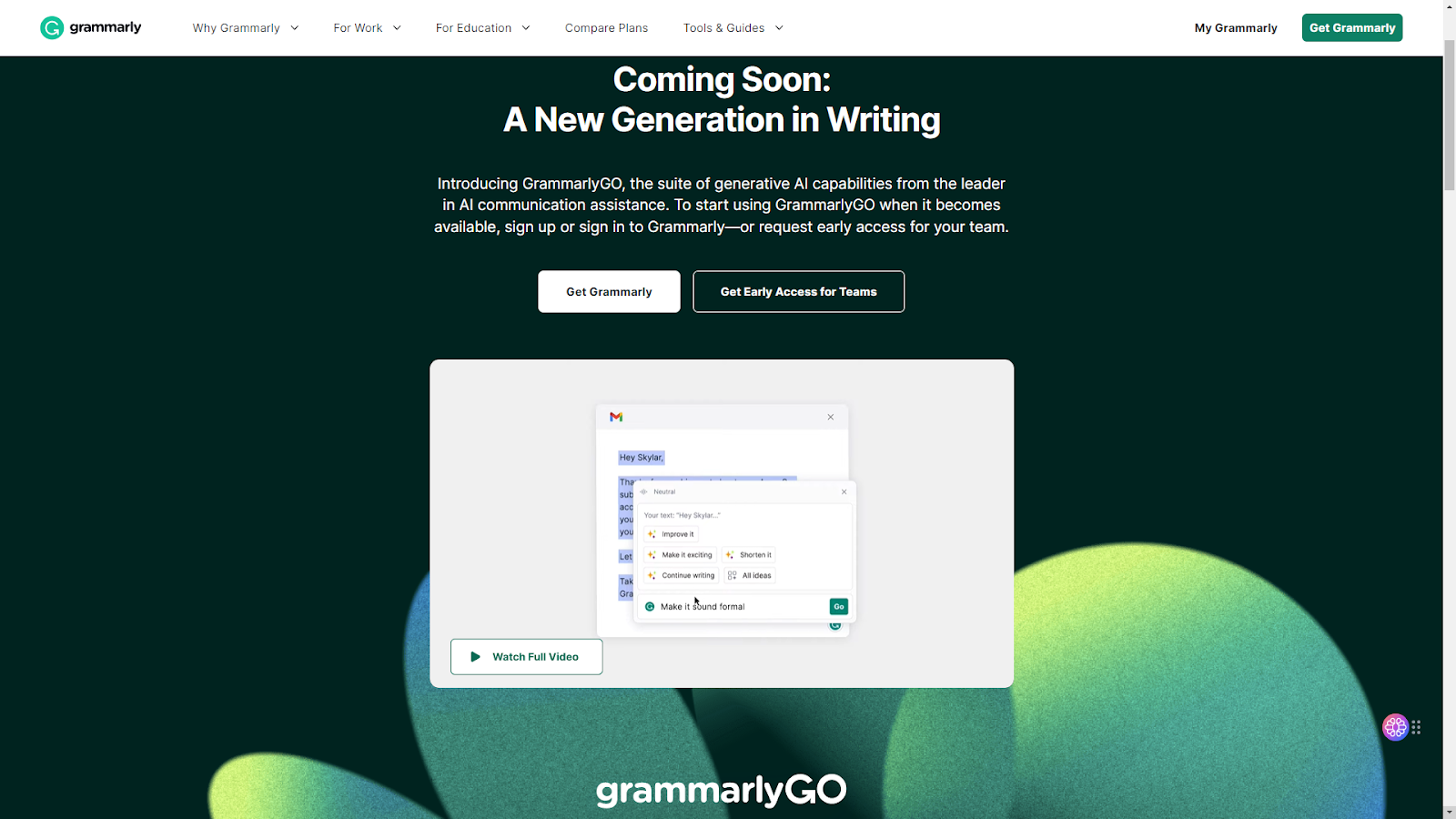 grammarly go pricing