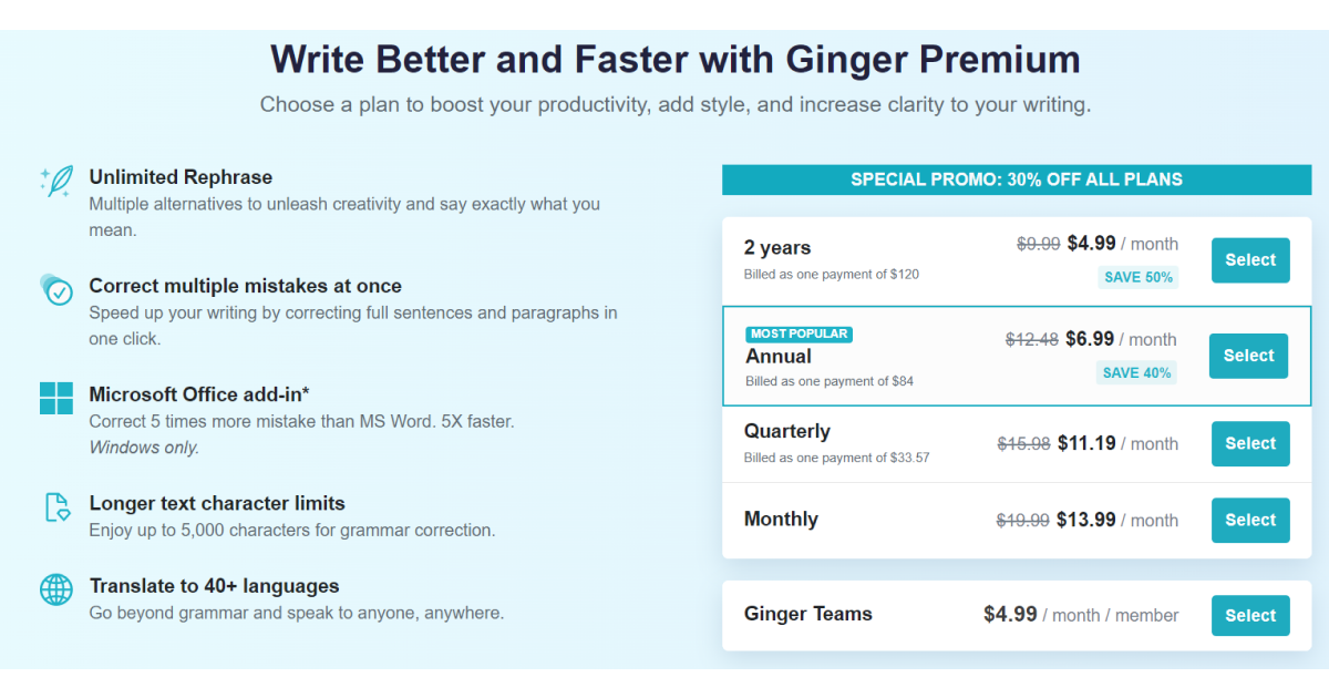 ginger-pricing