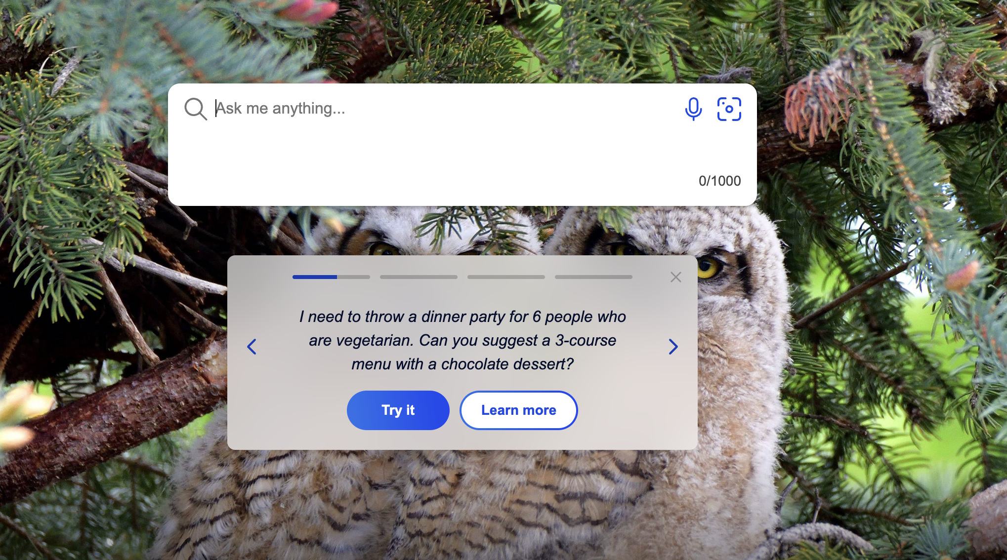 bing ai fråga