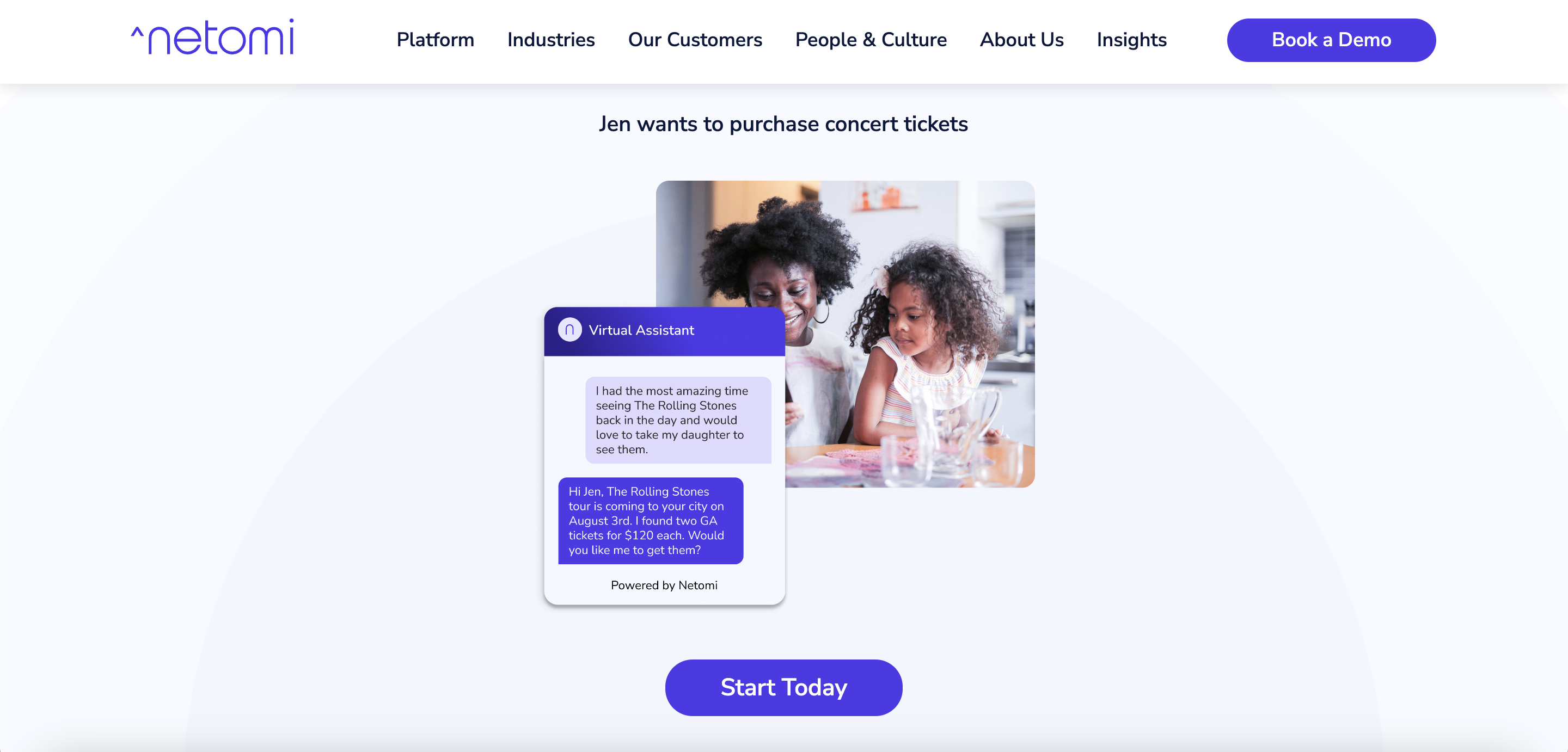netomi AI chatbot