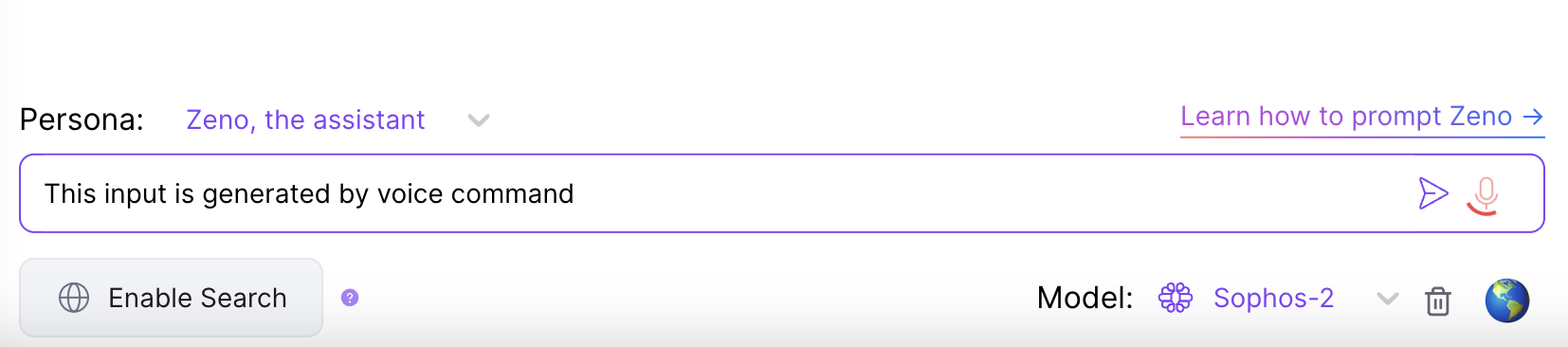 speech to text zenochat