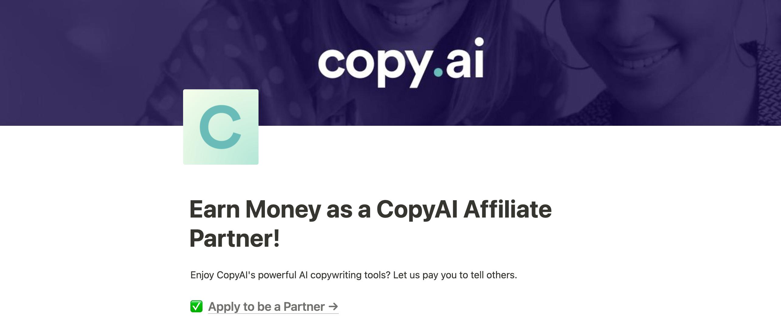 Affiliate program for AI Tools