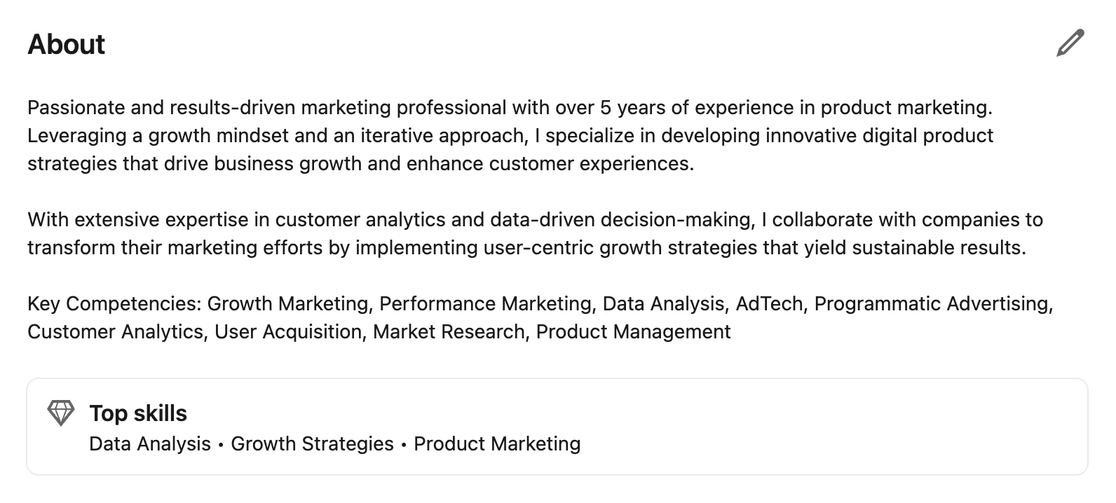 exempel på linkedin-sammanfattningar för IT-proffs