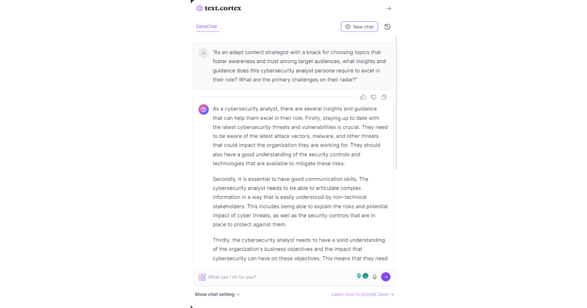 textcortex-esempio di utilizzo di promt