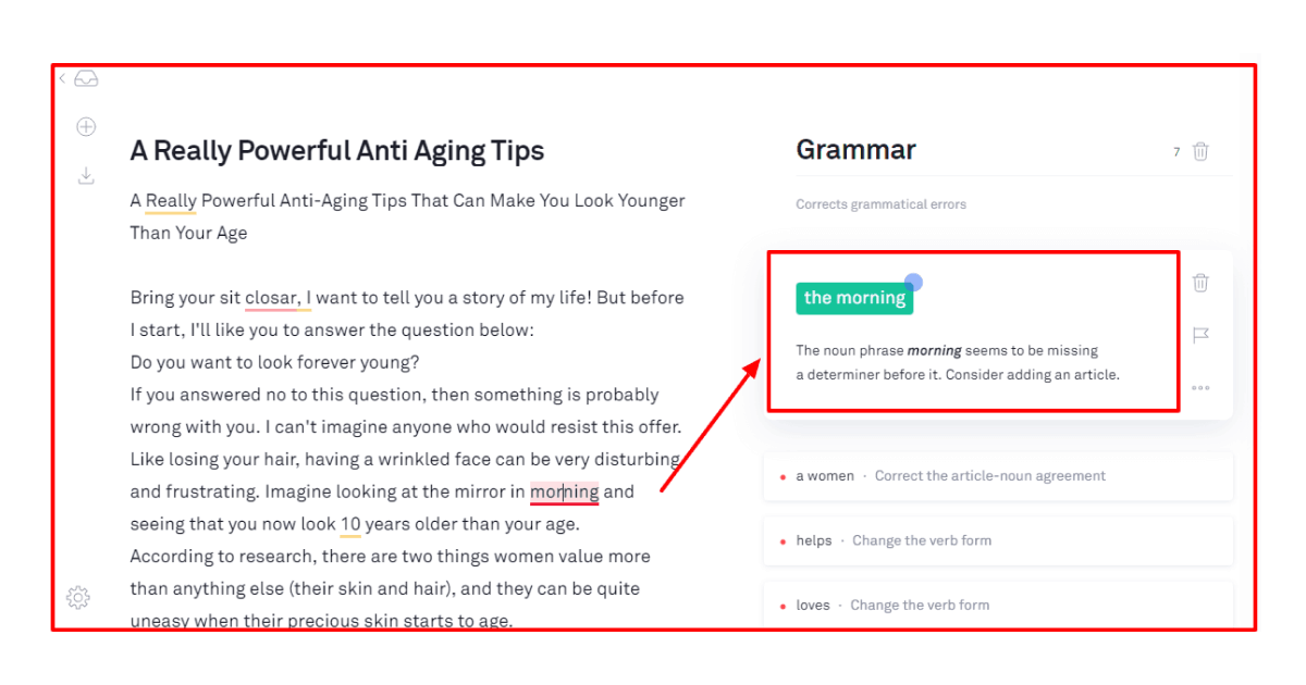grammarly-Beispiel