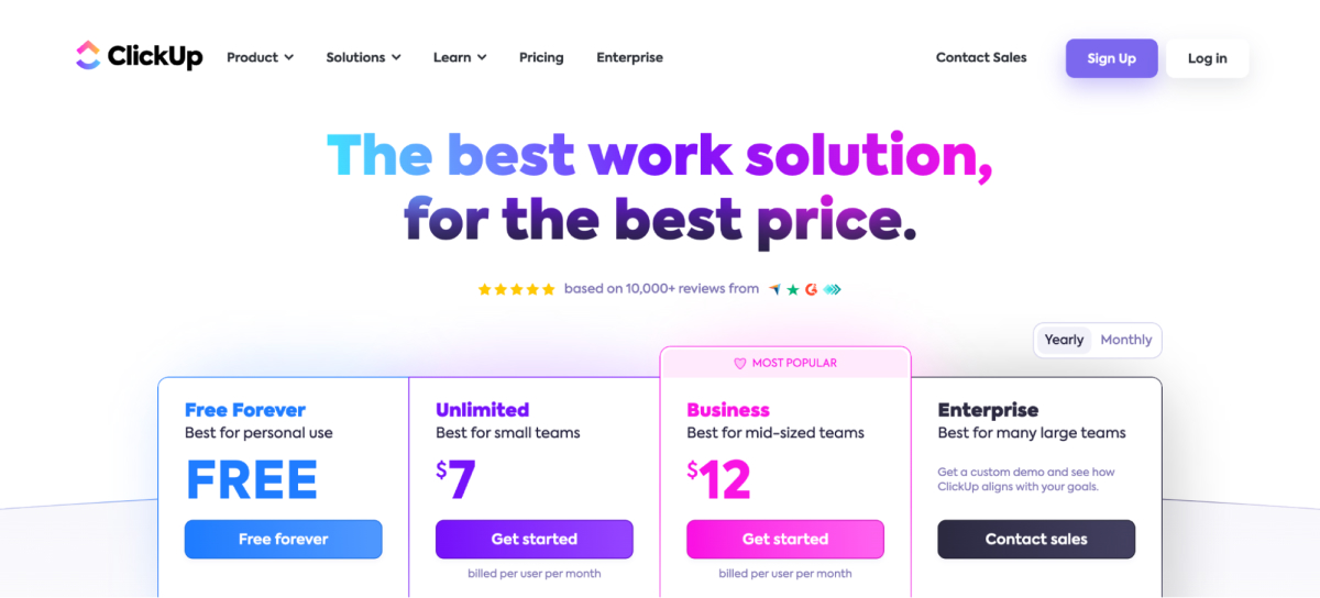prix par clickup