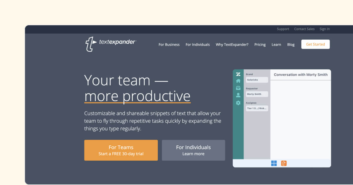textexpander-Startseite