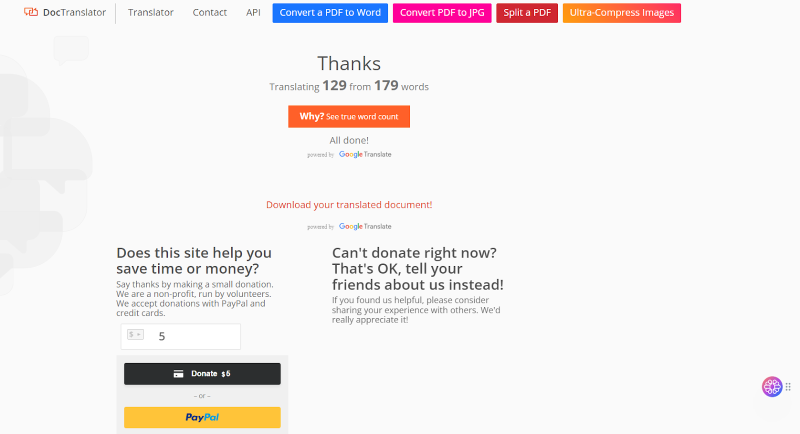 Ist onlinedoctranslator kostenlos?
