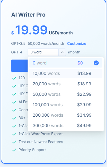 hix aiライターの価格