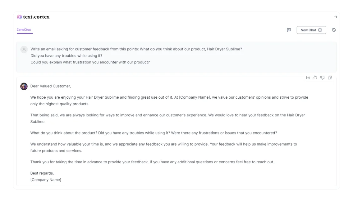textcortex-bilhete para correio