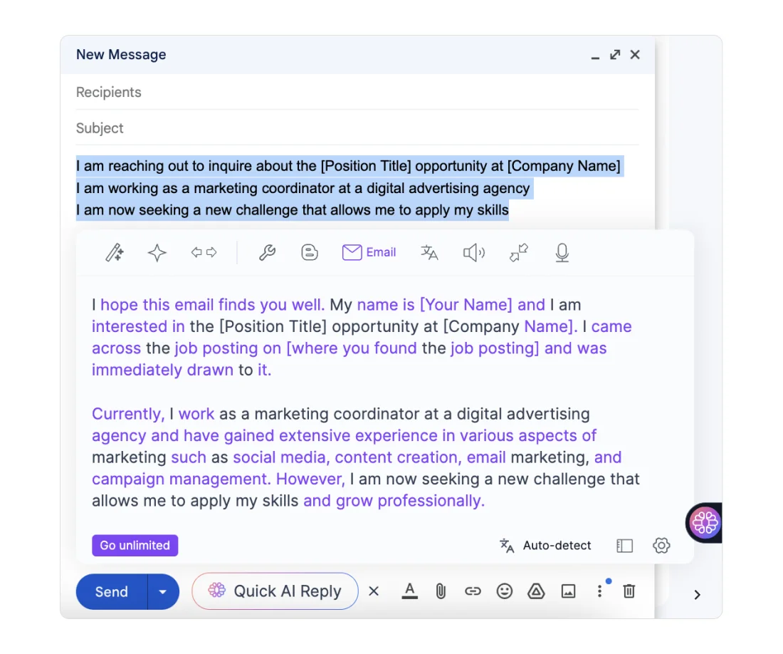 textcortex-bullets-to-email