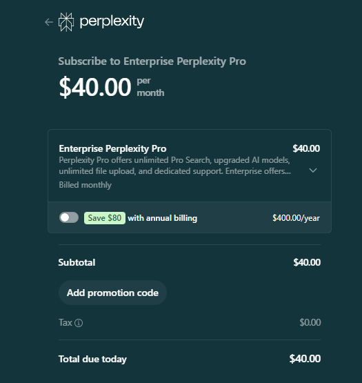 Perplexity Enterprise Pro