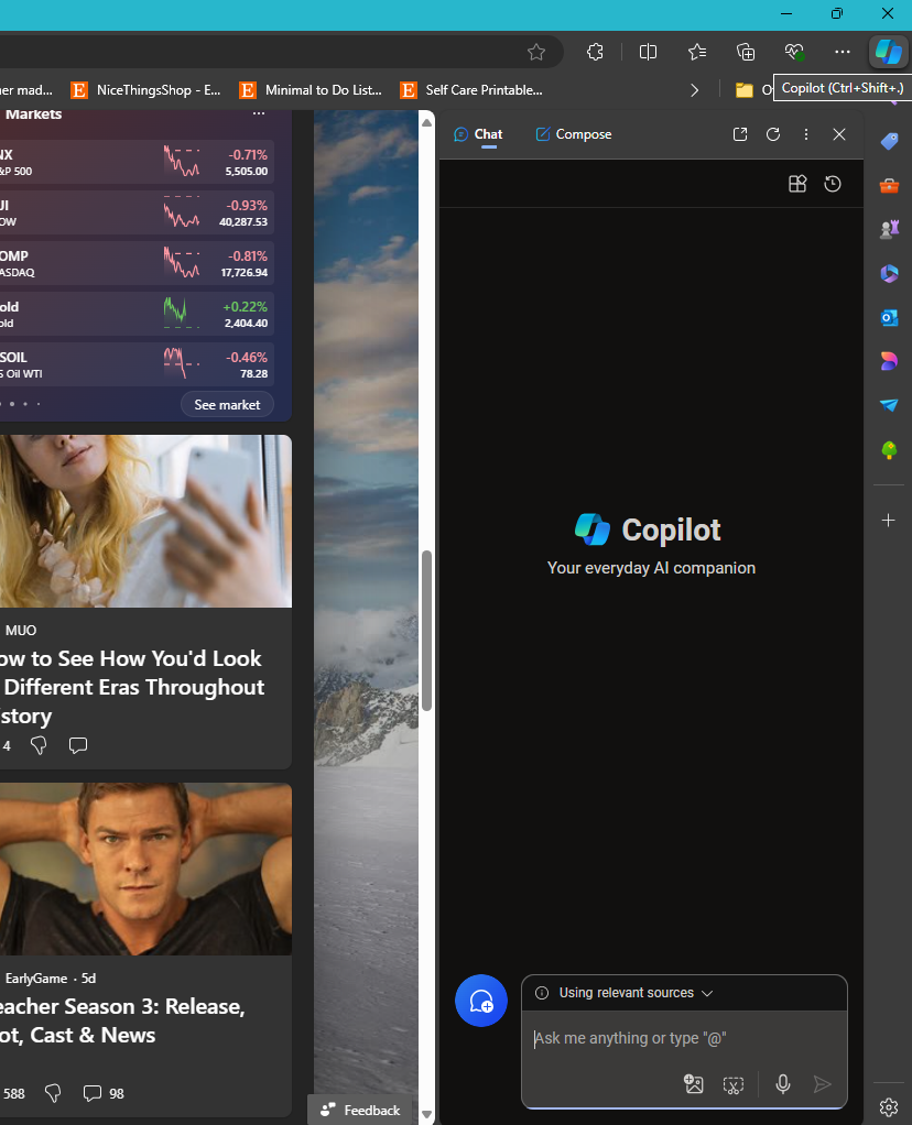 Microsoft Copilot voor Edge-browser