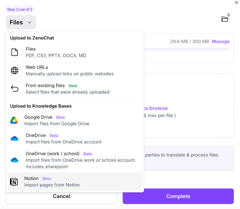 Hur integrerar jag ZenoChat till Notion?