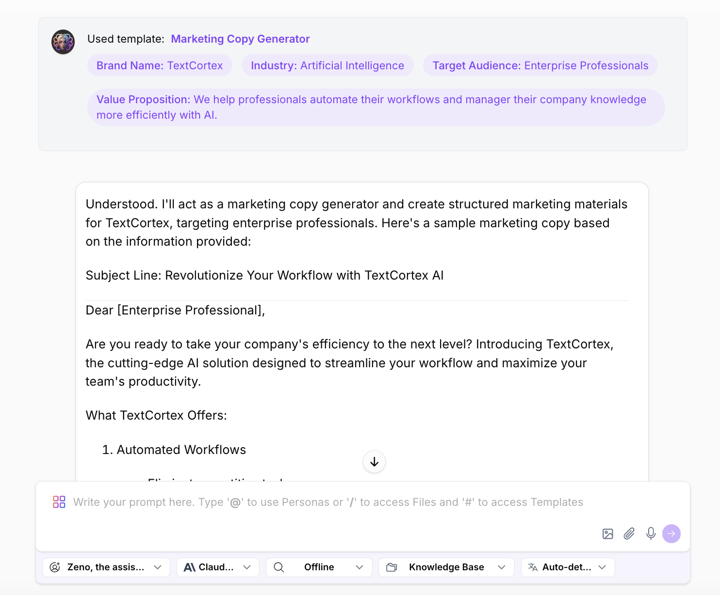 Marketing Copy Generator