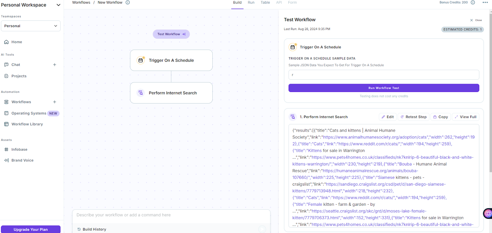 Copy.ai Workflow-Erstellung