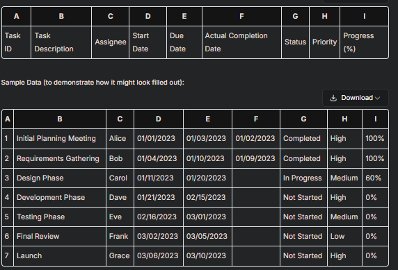 Excel Project Takenlijst Sjabloon