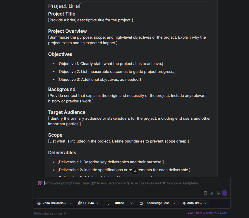 Projektbrief-Vorlage