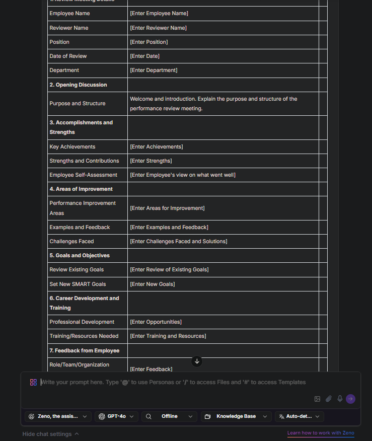 90-day Performance Review Meeting Template
