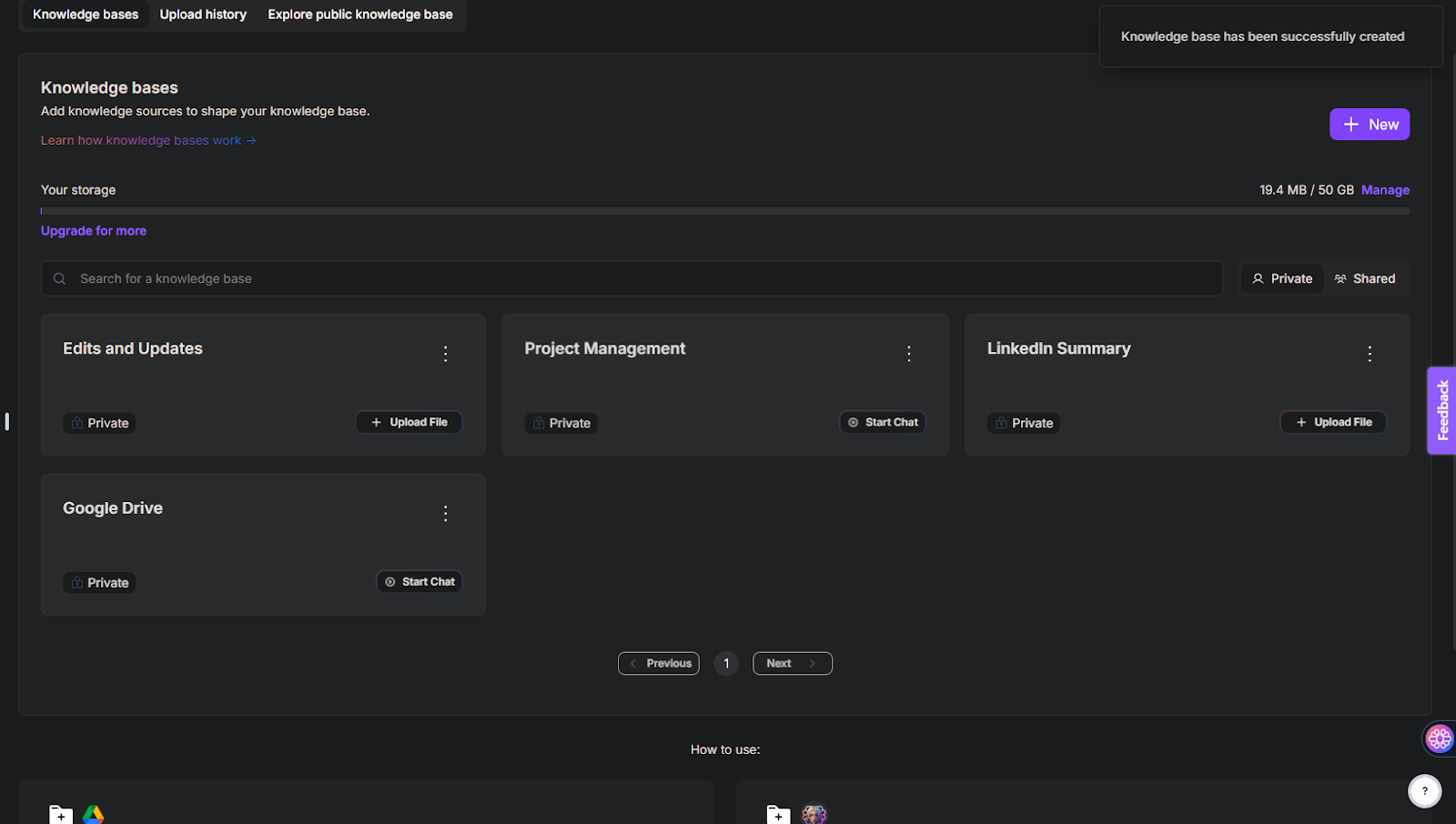 ZenoChat Gestion des connaissances