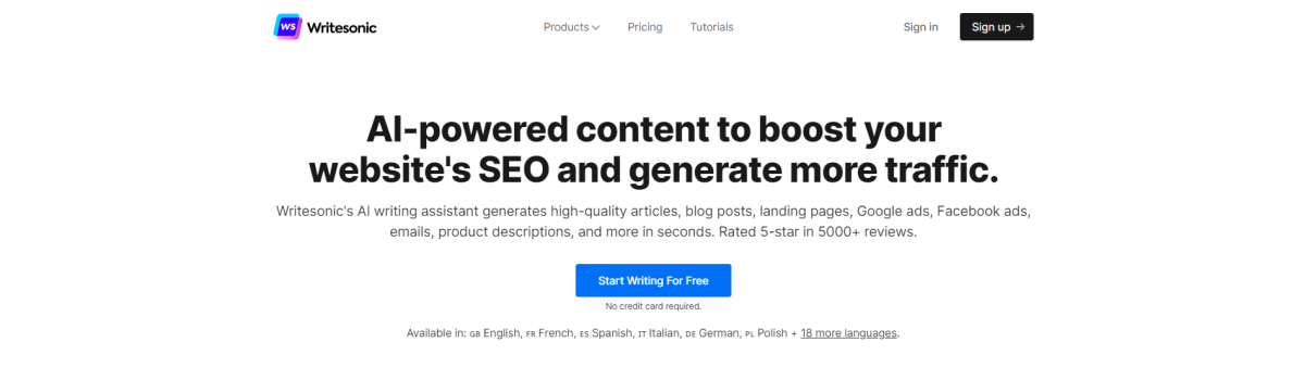 writesonic-landing-page-website