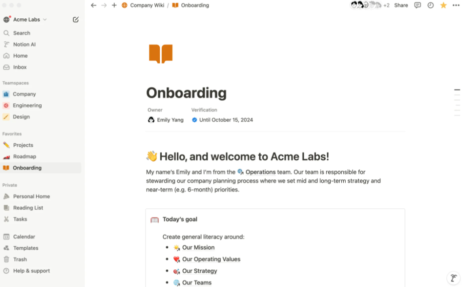 Notion AI for HR