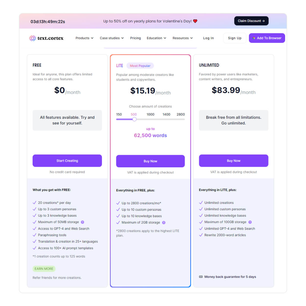 textcortex-pricing