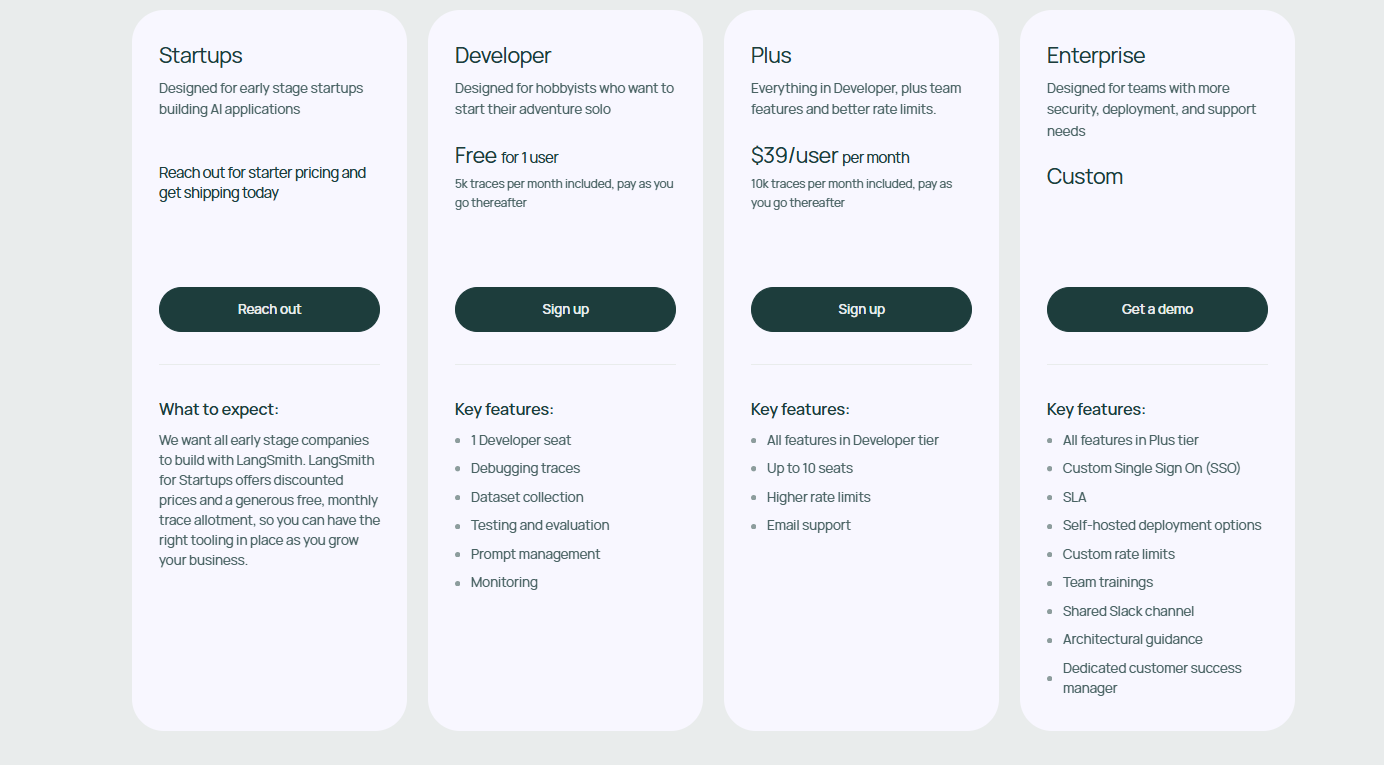 LangChain Pricing Plans