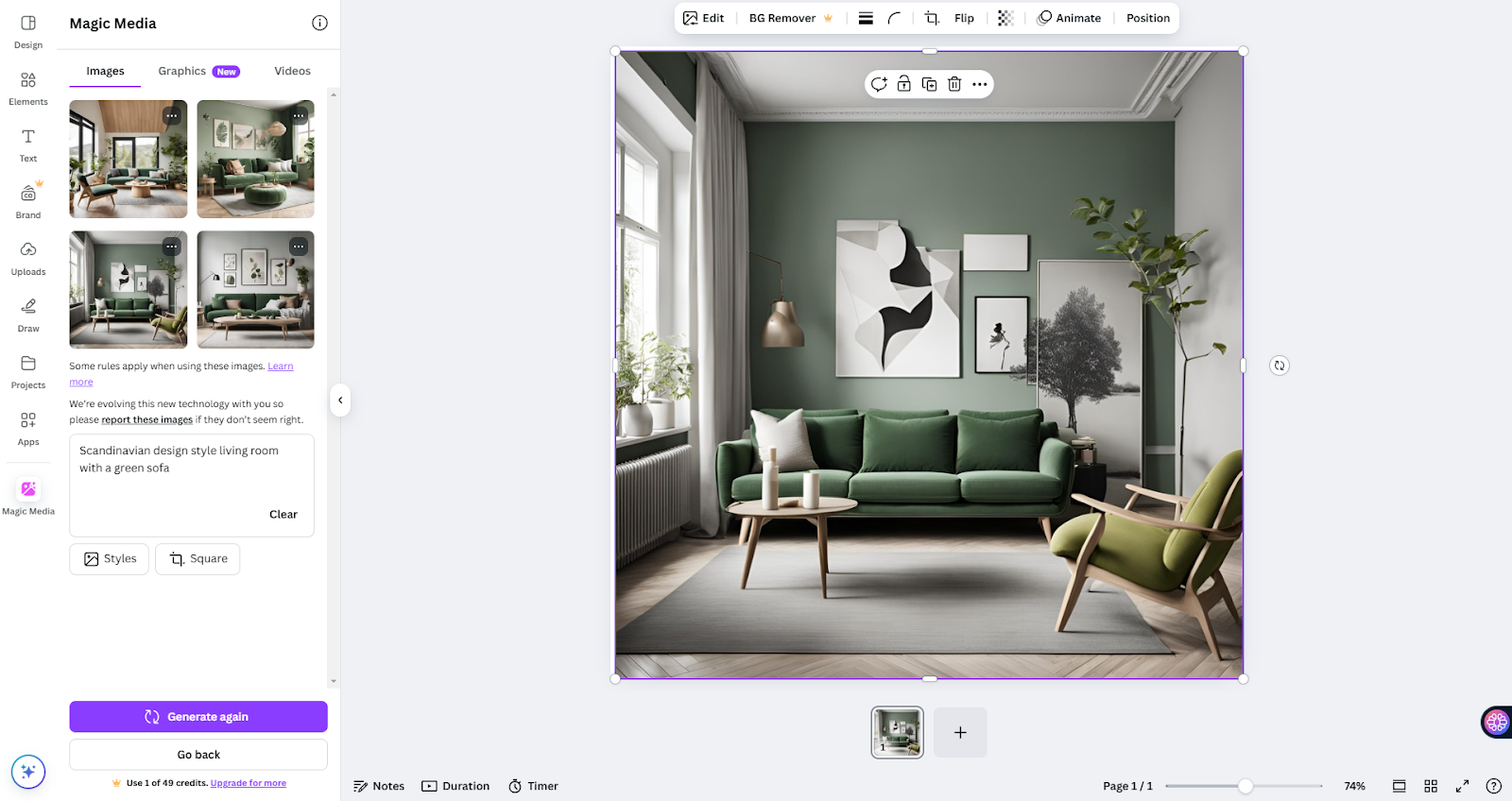 Canva AI bildgenerering