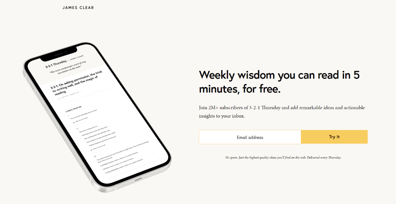 james-clear-newsletters-page
