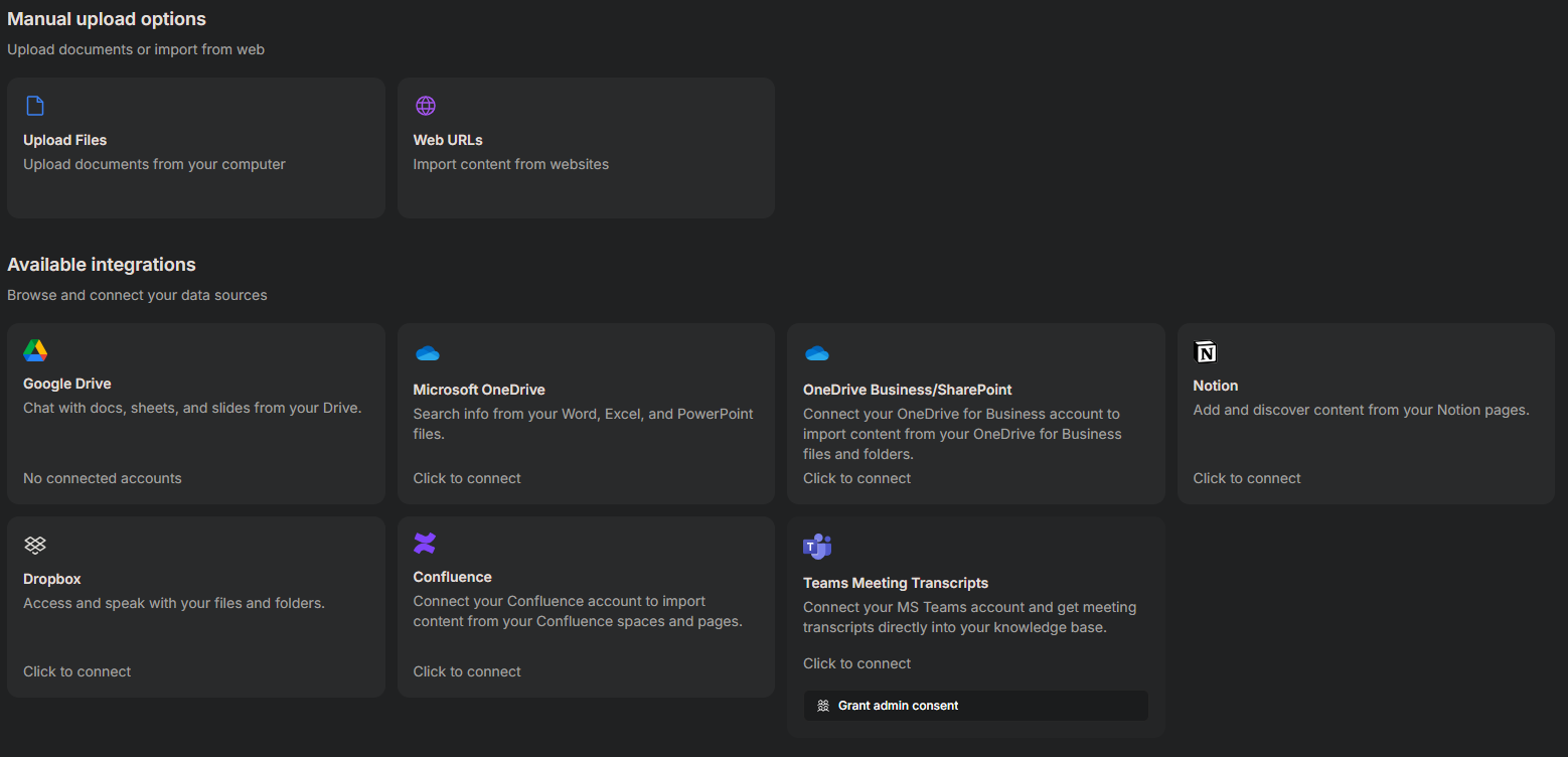Base de conocimientos de TextCortex AI