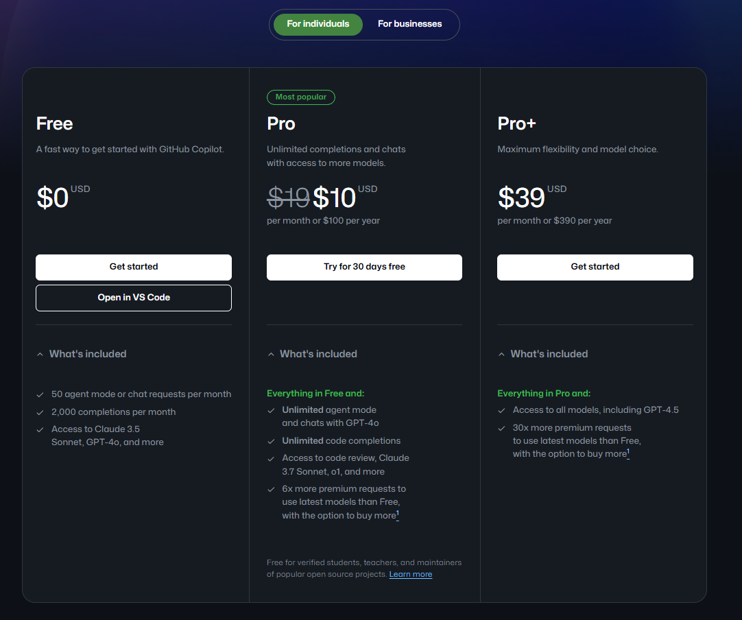 GitHub Copilot Preise