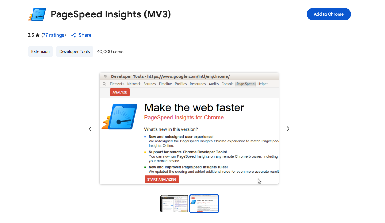 page-speed-insights-chrome-extension