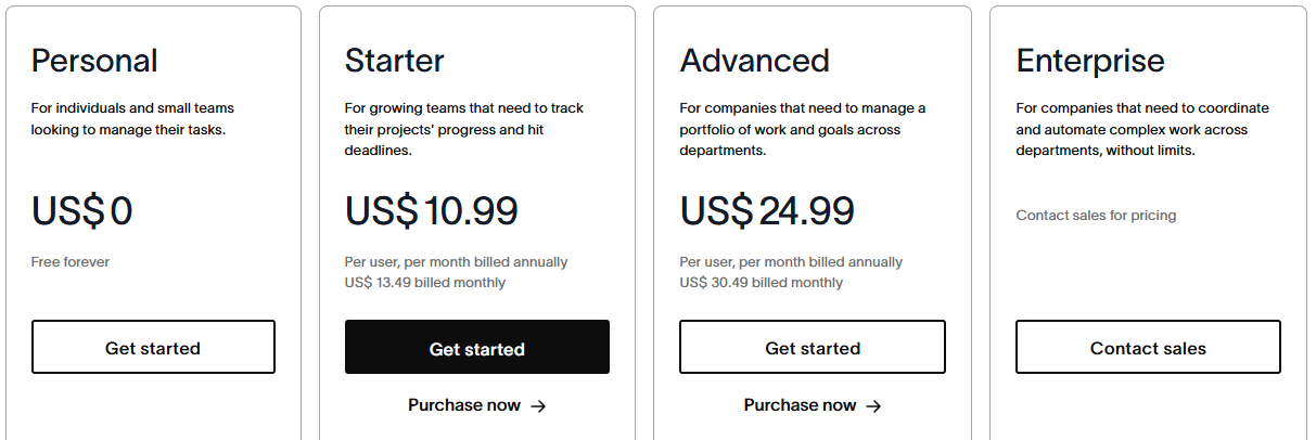 Asana Pricing
